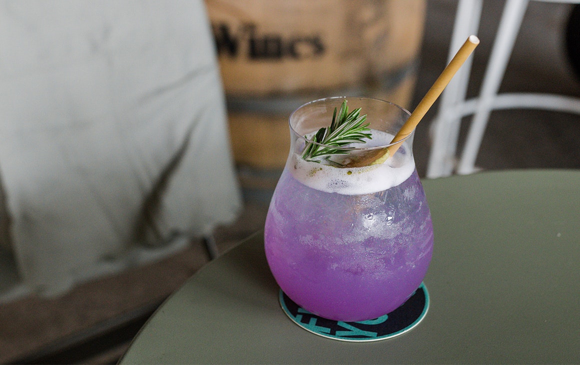a purple cocktails